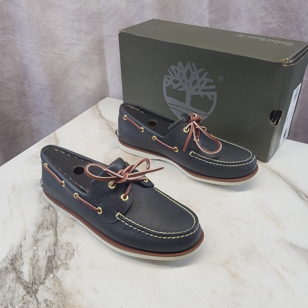Timberland Classic Boat Shoe Blue Full Grain Size 9.5 M Men's